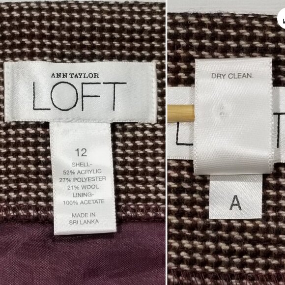 ANN TAYLOR LOFT Wool Blend Mini Straight Skirt 6750E1M - Picture 6 of 7